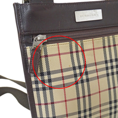 BURBERRY バーバリー ショルダーバッグ ベージュ ブラウン キャンバス レディース 【中古】
