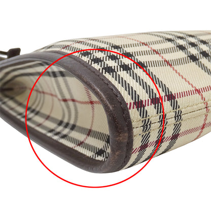 BURBERRY バーバリー ショルダーバッグ ベージュ ブラウン キャンバス レディース 【中古】