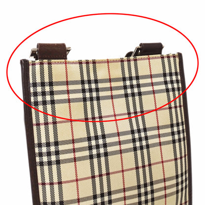 BURBERRY バーバリー ショルダーバッグ ベージュ ブラウン キャンバス レディース 【中古】