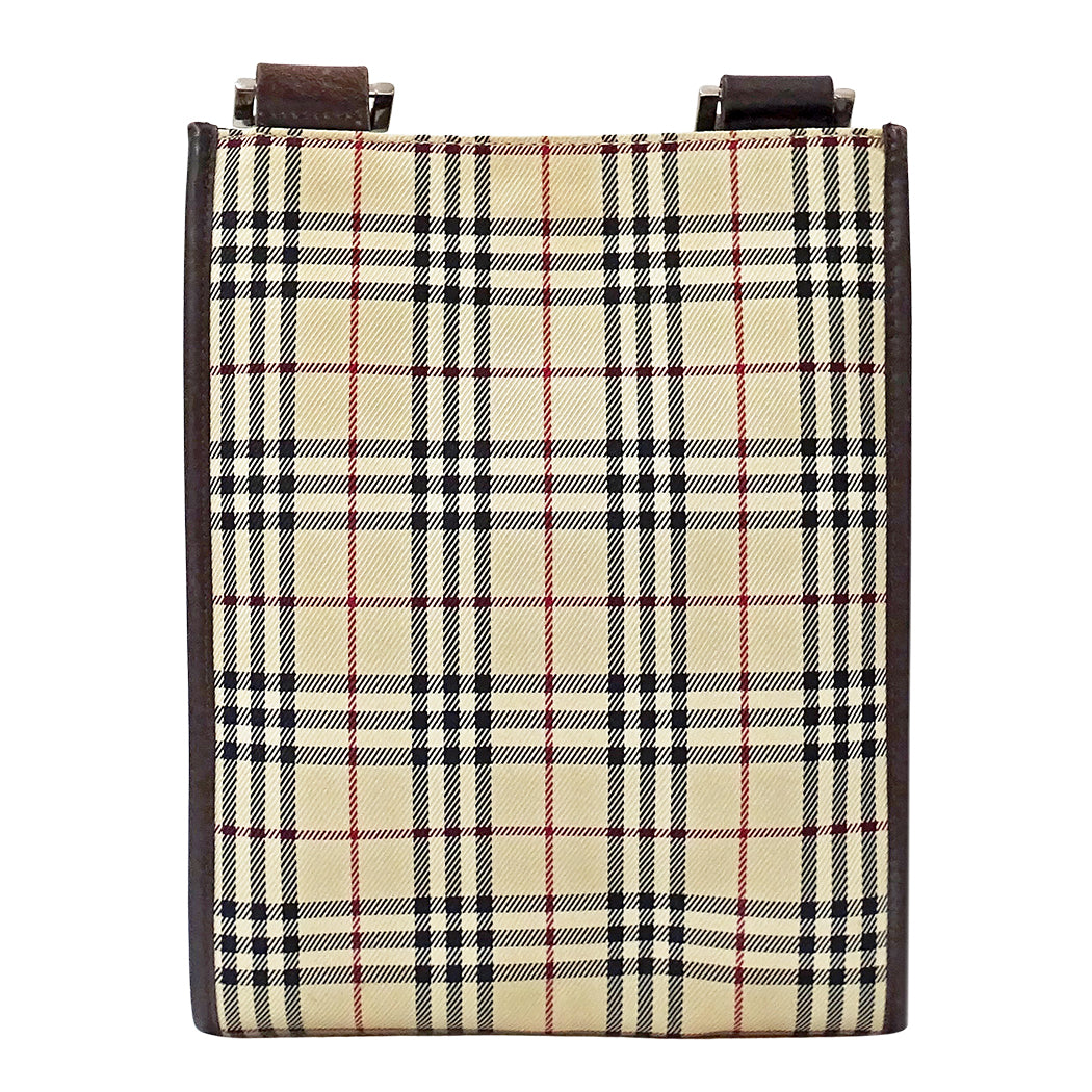 BURBERRY バーバリー ショルダーバッグ ベージュ ブラウン キャンバス レディース 【中古】