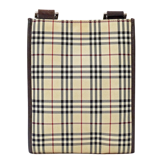 BURBERRY バーバリー ショルダーバッグ ベージュ ブラウン キャンバス レディース 【中古】