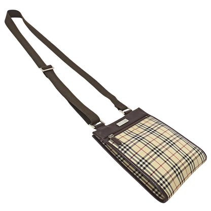 BURBERRY バーバリー ショルダーバッグ ベージュ ブラウン キャンバス レディース 【中古】