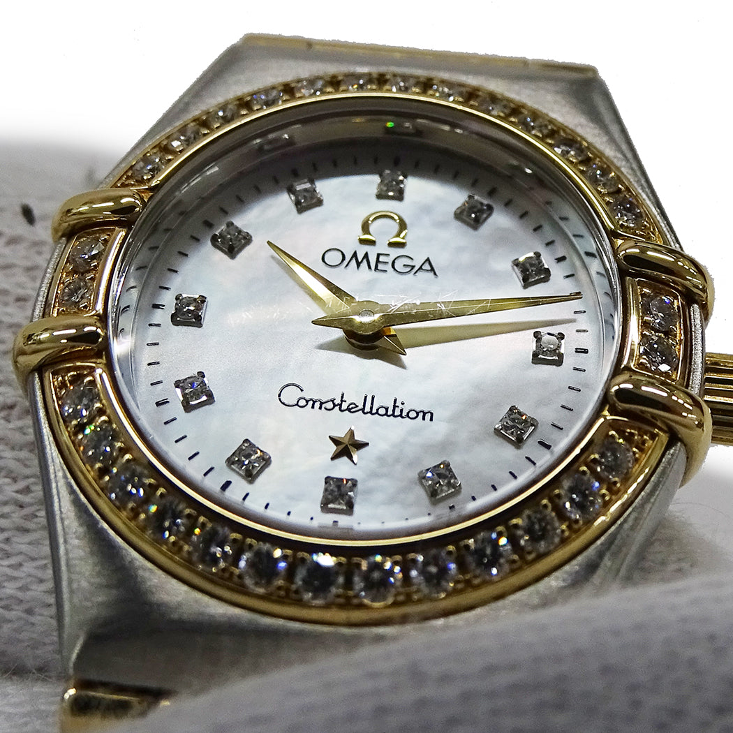 OMEGA オメガ コンステレーション ミニ 1267.75 レディース 腕時計 クオーツ QZ SS YG ダイヤモンド 磨き済み【中古】