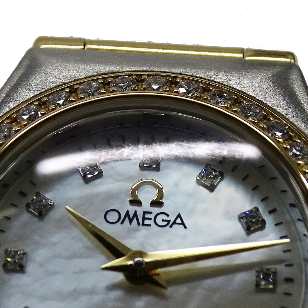 OMEGA オメガ コンステレーション ミニ 1267.75 レディース 腕時計 クオーツ QZ SS YG ダイヤモンド 磨き済み【中古】