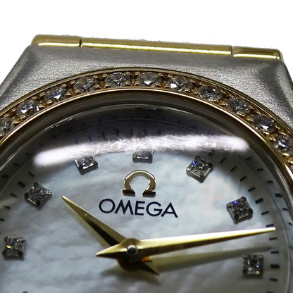 OMEGA オメガ コンステレーション ミニ 1267.75 レディース 腕時計 クオーツ QZ SS YG ダイヤモンド 磨き済み【中古】