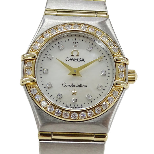 OMEGA オメガ コンステレーション ミニ 1267.75 レディース 腕時計 クオーツ QZ SS YG ダイヤモンド 磨き済み【中古】