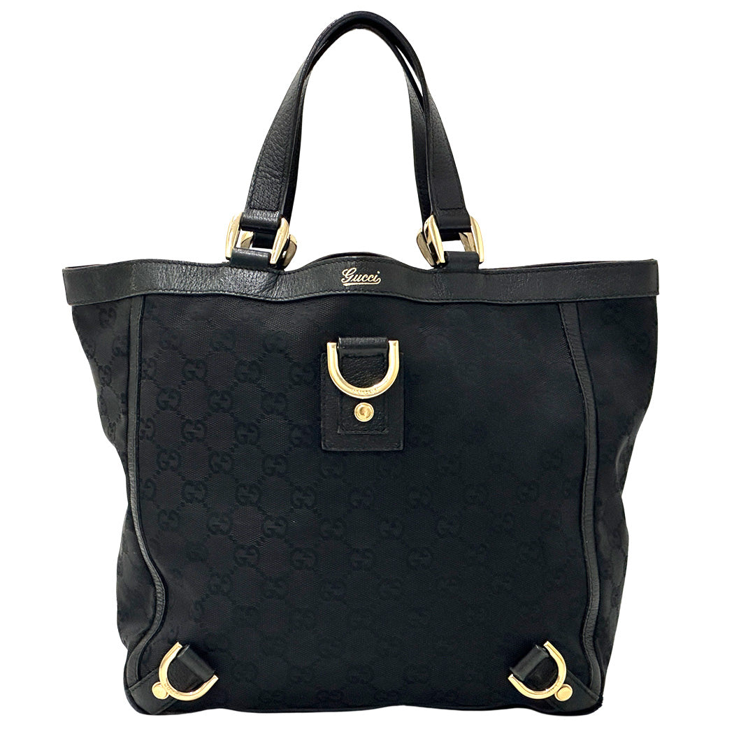 GUCCI グッチ ハンドバッグ GGキャンバス ブラック ゴールド金具 130739 レディース 【中古】