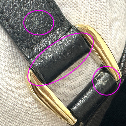 GUCCI グッチ ハンドバッグ GGキャンバス ブラック ゴールド金具 130739 レディース 【中古】
