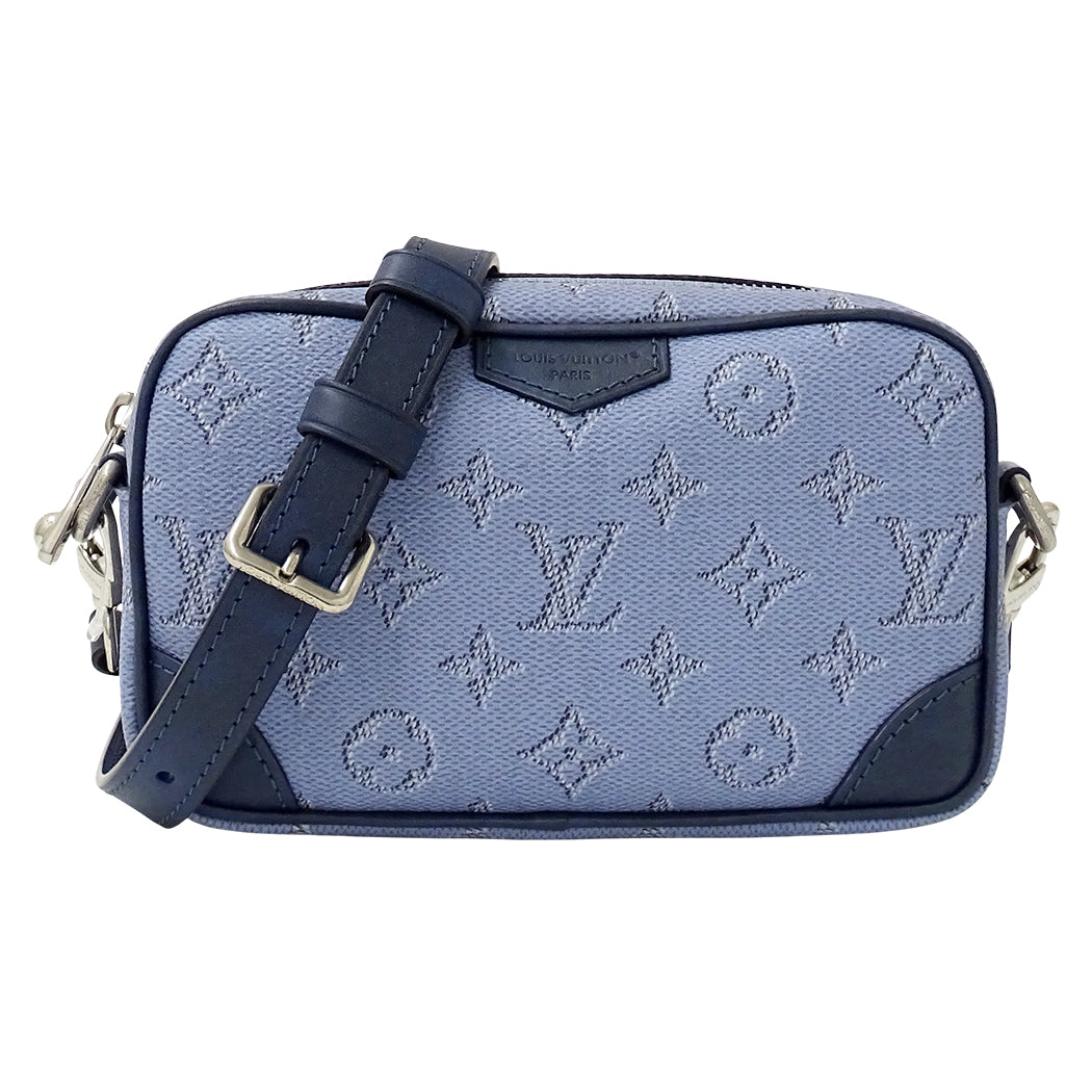 LOUIS VUITTON ルイ・ヴィトン トロカデロ ウェアラブル ウォレット ショルダーバッグ モノグラム ヘリテージ ブルー M14684 メンズ 【中古】