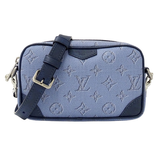 LOUIS VUITTON ルイ・ヴィトン トロカデロ ウェアラブル ウォレット ショルダーバッグ モノグラム ヘリテージ ブルー M14684 メンズ 【中古】