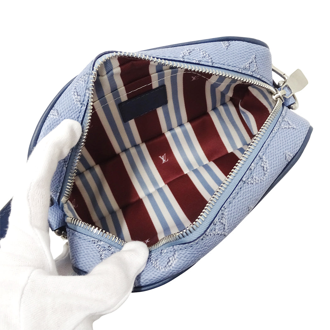 LOUIS VUITTON ルイ・ヴィトン トロカデロ ウェアラブル ウォレット ショルダーバッグ モノグラム ヘリテージ ブルー M14684 メンズ 【中古】