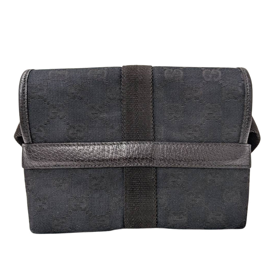 GUCCI グッチ ボディ・ウエストバッグ ブラック 131236 GGキャンバス レディース メンズ 【中古】