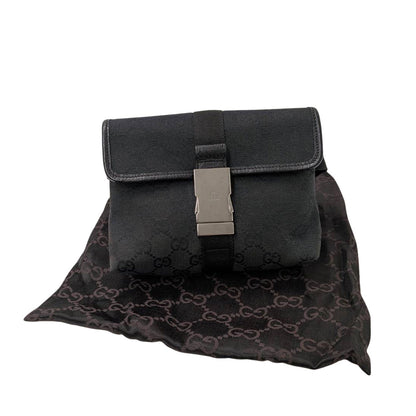GUCCI グッチ ボディ・ウエストバッグ ブラック 131236 GGキャンバス レディース メンズ 【中古】