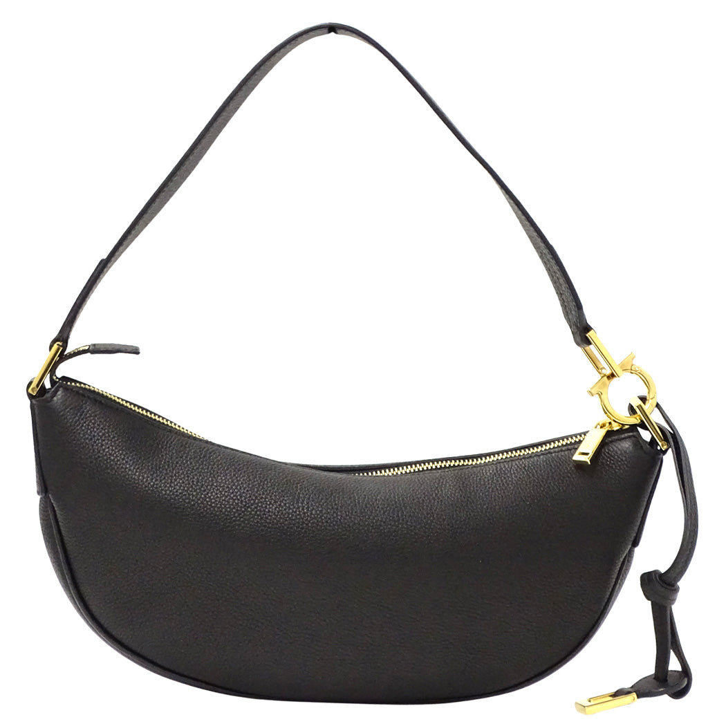 Ferragamo フェラガモ 2wayバッグ ガンチーニ ブラック レザー レディース 【中古】