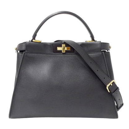 FENDI フェンディ ピーカブー レギュラー 2wayバッグ ブラック レザー レディース 【中古】
