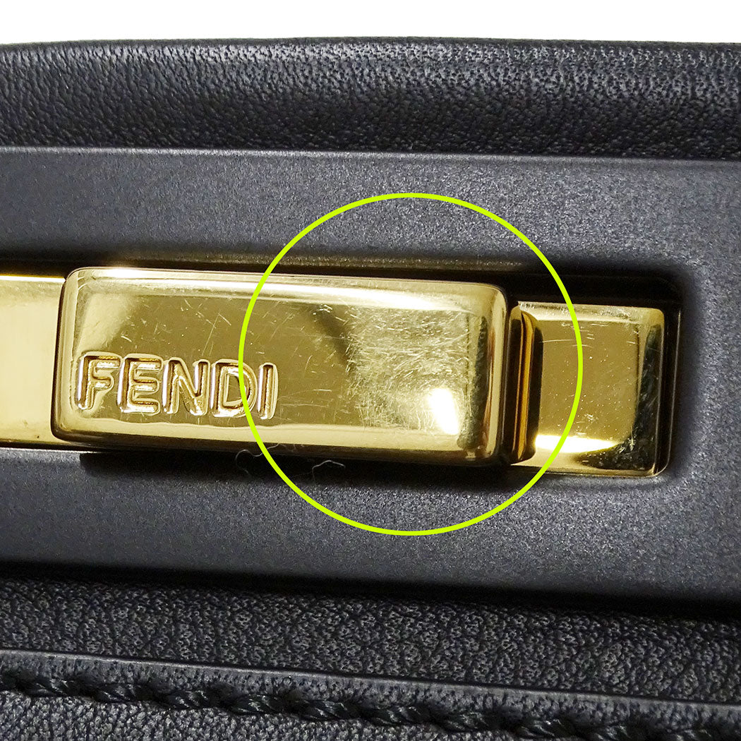 FENDI フェンディ ピーカブー レギュラー 2wayバッグ ブラック レザー レディース 【中古】