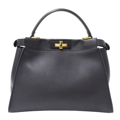 FENDI フェンディ ピーカブー レギュラー 2wayバッグ ブラック レザー レディース 【中古】