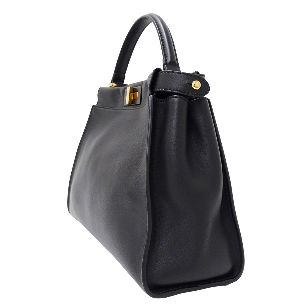 FENDI フェンディ ピーカブー レギュラー 2wayバッグ ブラック レザー レディース 【中古】