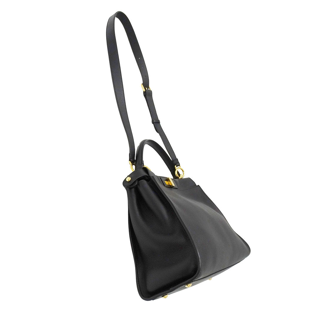 FENDI フェンディ ピーカブー レギュラー 2wayバッグ ブラック レザー レディース 【中古】
