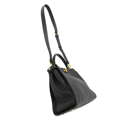FENDI フェンディ ピーカブー レギュラー 2wayバッグ ブラック レザー レディース 【中古】