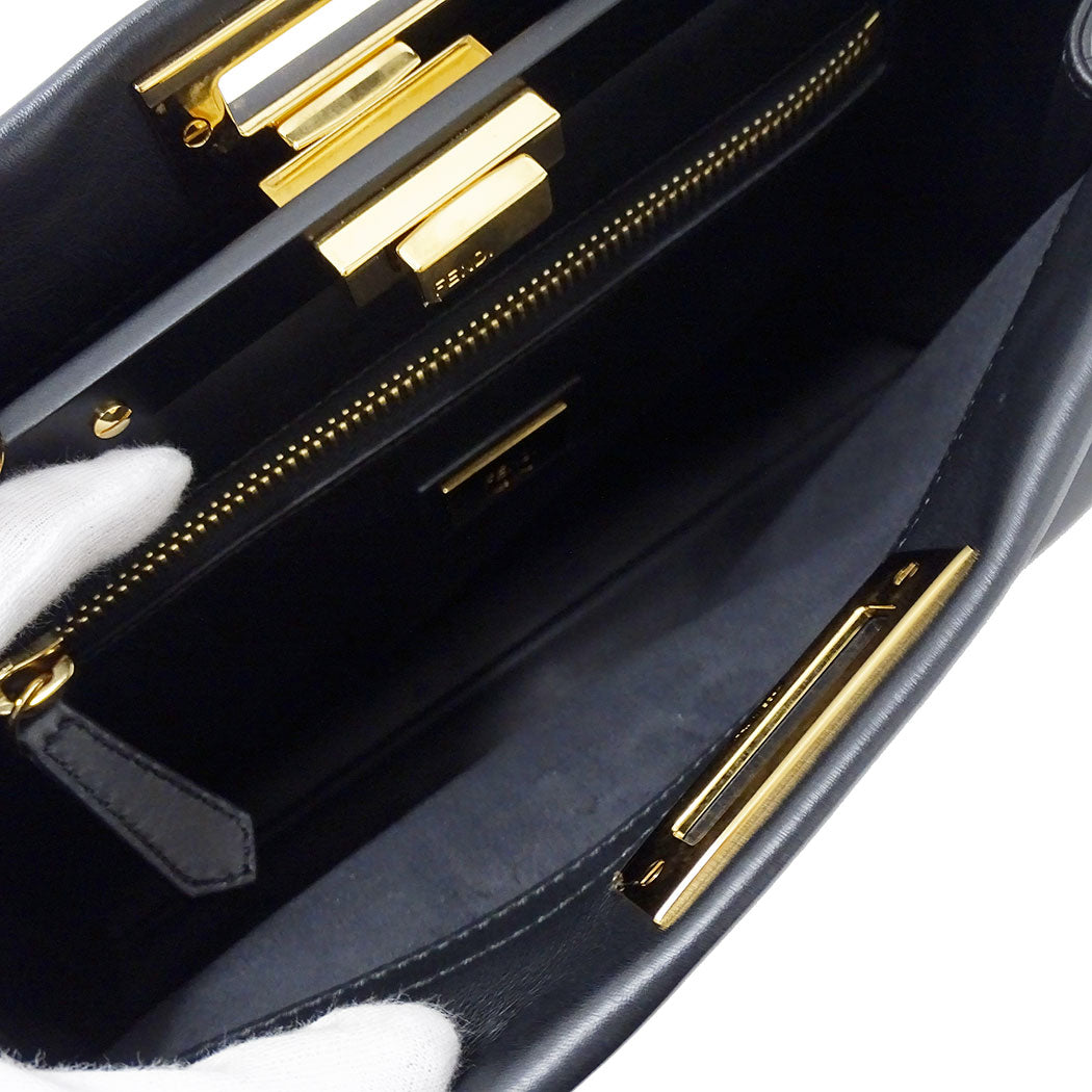 FENDI フェンディ ピーカブー レギュラー 2wayバッグ ブラック レザー レディース 【中古】