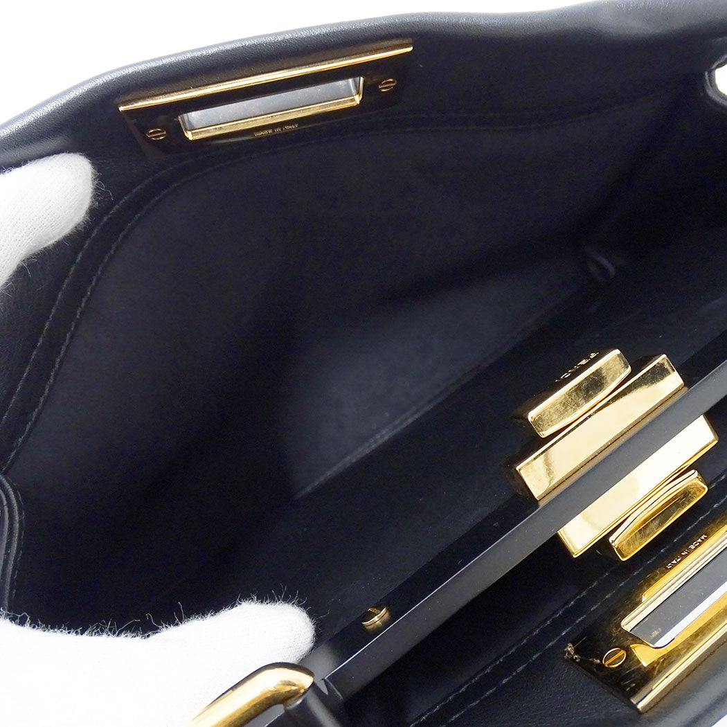 FENDI フェンディ ピーカブー レギュラー 2wayバッグ ブラック レザー レディース 【中古】