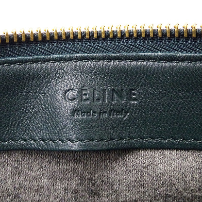 CELINE セリーヌ トリオ ラージ ショルダーバッグ グリーン レザー レディース メンズ 【中古】