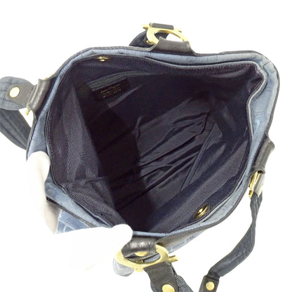 Ferragamo フェラガモ トートバッグ ガンチーニ ブルー AU-21 6345 キャンバス レディース 【中古】