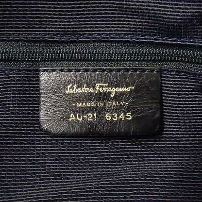 Ferragamo フェラガモ トートバッグ ガンチーニ ブルー AU-21 6345 キャンバス レディース 【中古】