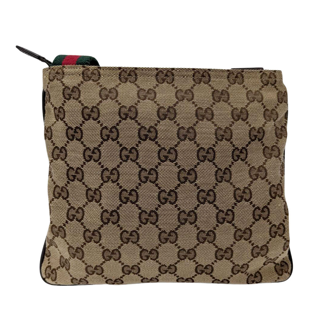 GUCCI グッチ ショルダーバッグ ベージュ ブラウン 146309 GGキャンバス メンズ 【中古】