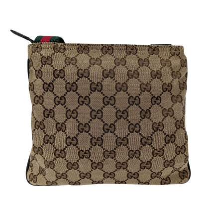 GUCCI グッチ ショルダーバッグ ベージュ ブラウン 146309 GGキャンバス メンズ 【中古】