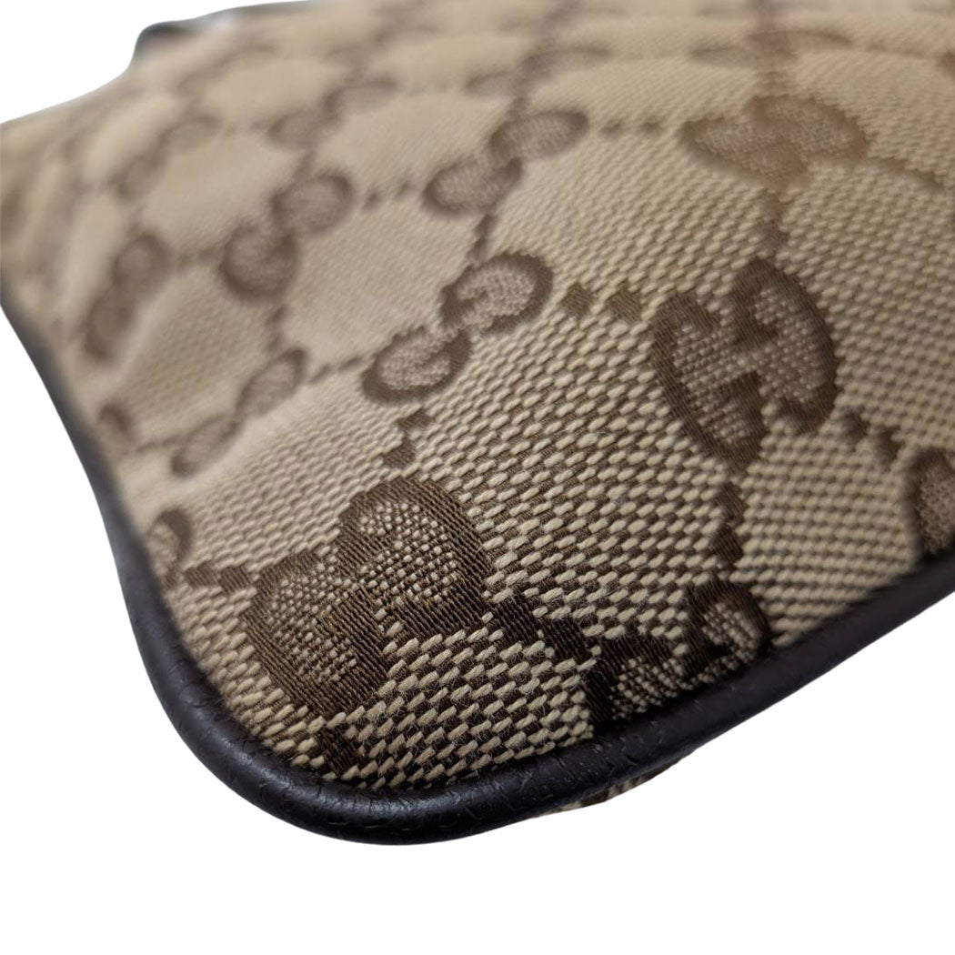 GUCCI グッチ ショルダーバッグ ベージュ ブラウン 146309 GGキャンバス メンズ 【中古】
