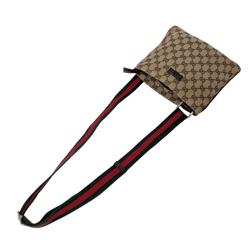 GUCCI グッチ ショルダーバッグ ベージュ ブラウン 146309 GGキャンバス メンズ 【中古】