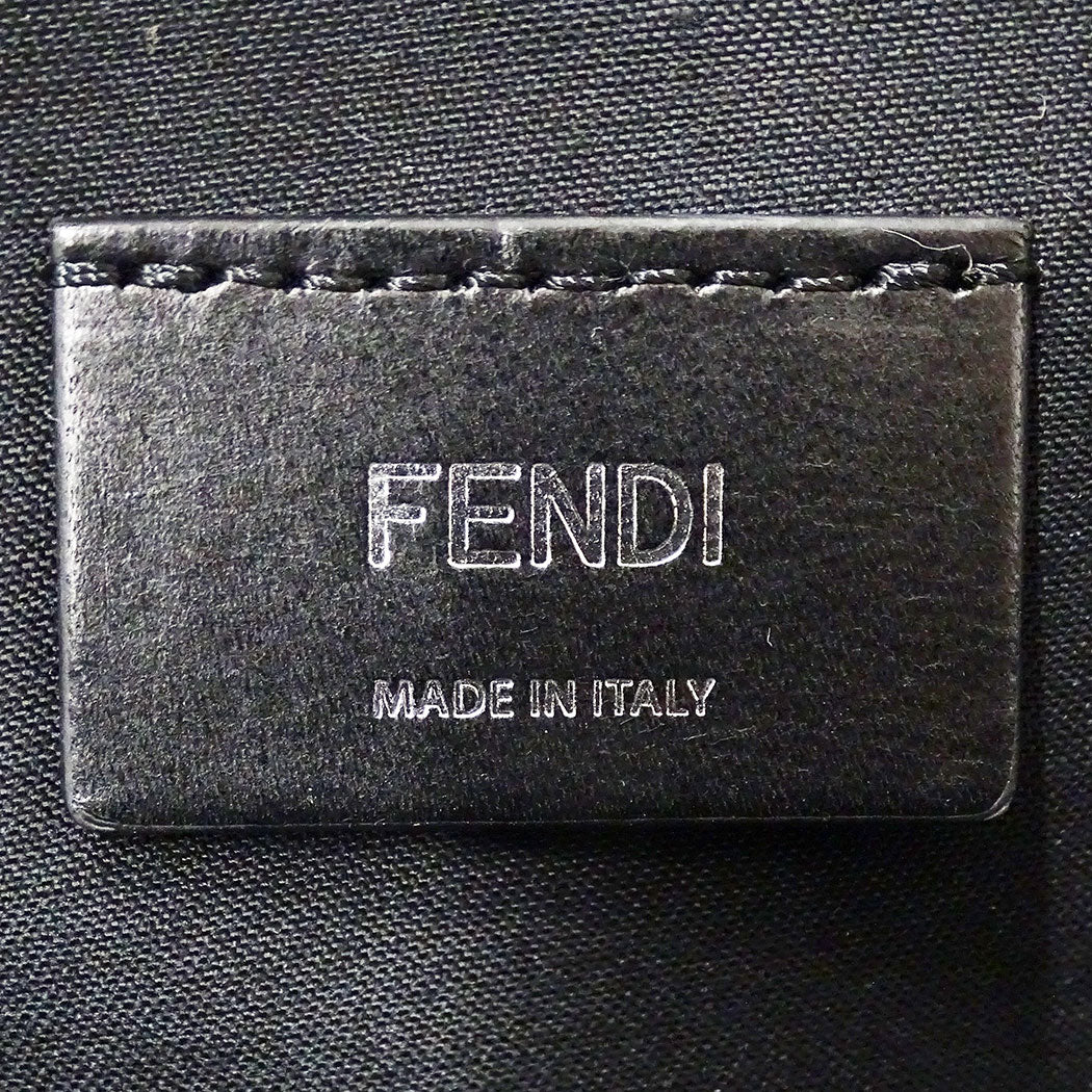 FENDI フェンディ ダイアゴナル カメラケース ショルダーバッグ ブラック イエロー 7M0286 レザー メンズ 【中古】