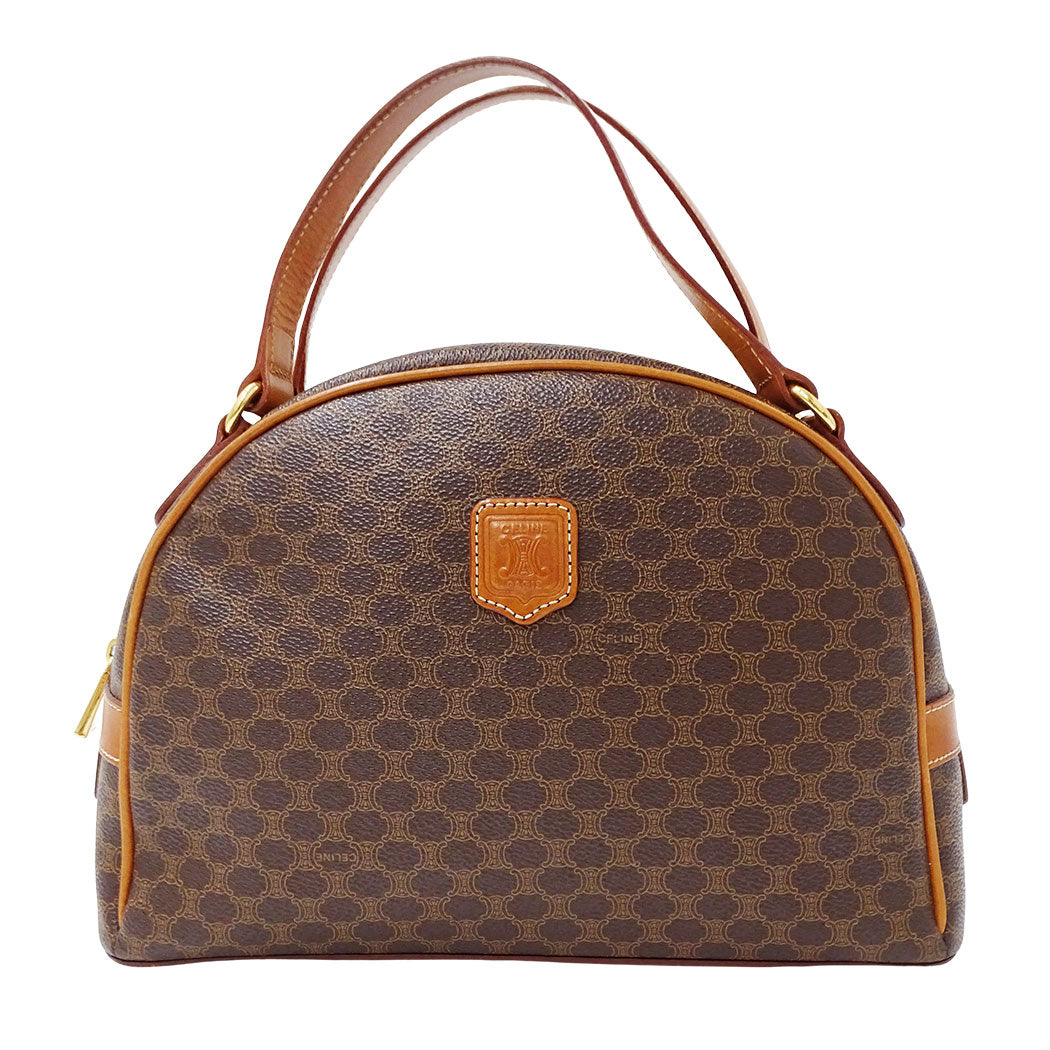 CELINE セリーヌ ハンドバッグ マカダム ブラウン PVC レディース 【中古】