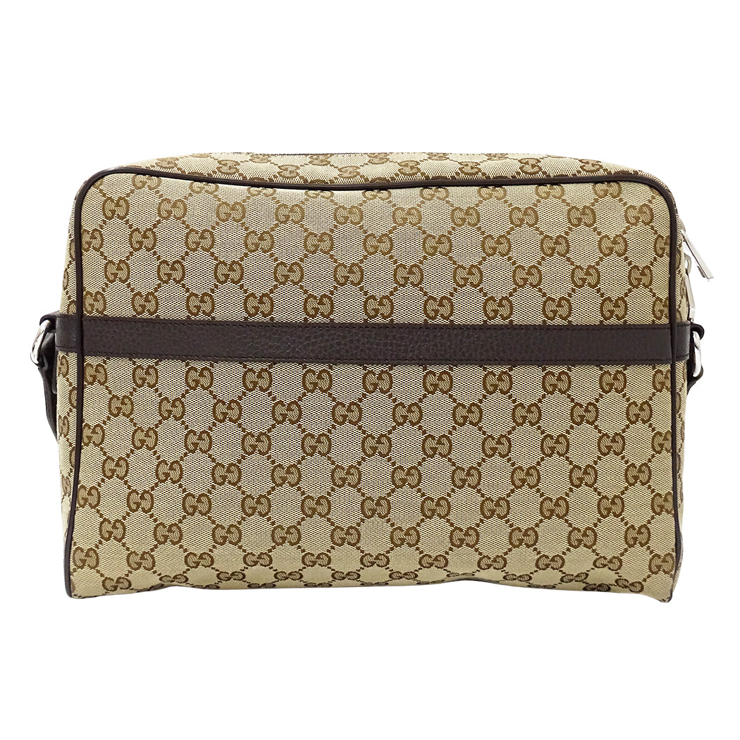 GUCCI グッチ ショルダーバッグ ベージュ ブラウン 449173 GGキャンバス メンズ 【中古】