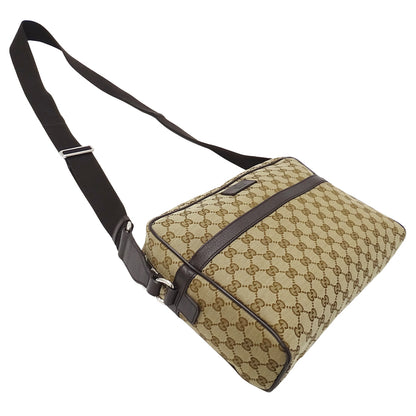 GUCCI グッチ ショルダーバッグ ベージュ ブラウン 449173 GGキャンバス メンズ 【中古】