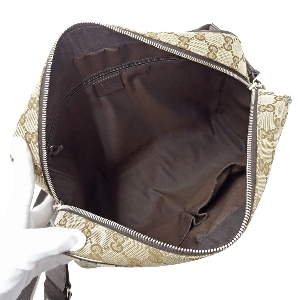 GUCCI グッチ ショルダーバッグ ベージュ ブラウン 449173 GGキャンバス メンズ 【中古】
