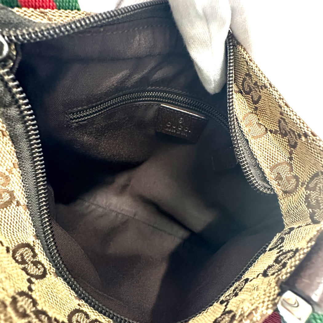 GUCCI グッチ ショルダーバッグ GGキャンバス ブラウン 146309 レディース 【中古】