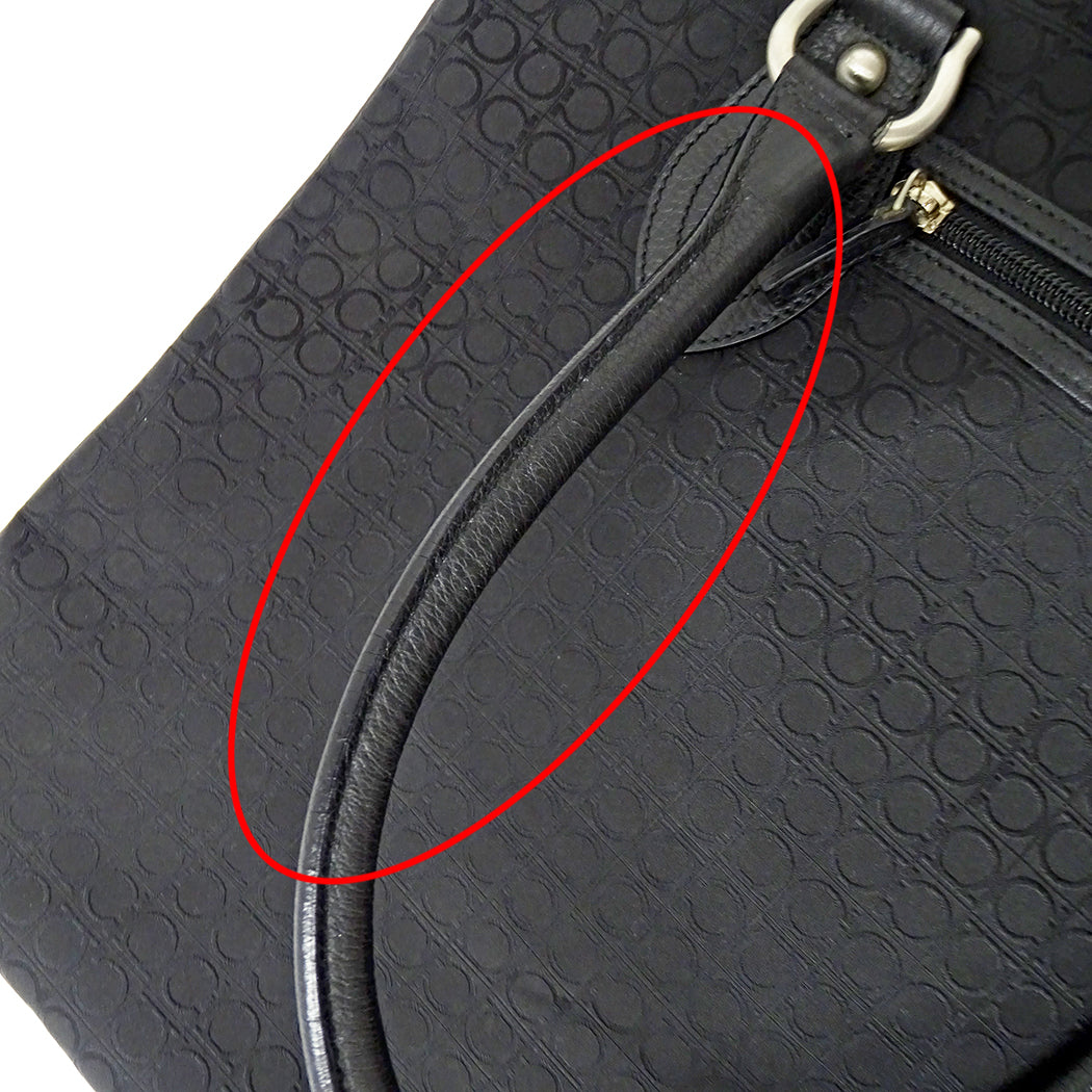 Ferragamo フェラガモ トートバッグ ブラック AU-24 5553 ナイロン レディース 【中古】