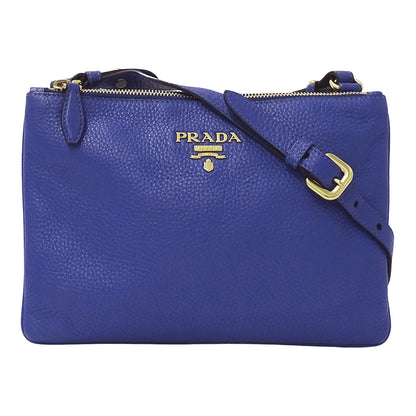 PRADA プラダ ショルダーバッグ ブルー レザー レディース 【中古】