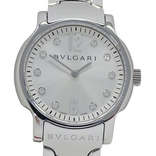 BVLGARI ブルガリ ソロテンポ ST29S レディース 腕時計 クオーツ QZ ステンレス ダイヤモンド 磨き済み【中古】
