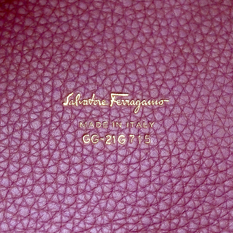 Ferragamo フェラガモ マルタ 2wayバッグ パープル ピンク GG-21G715 レザー レディース 【中古】