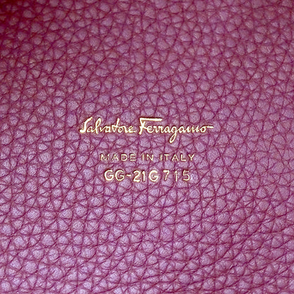 Ferragamo フェラガモ マルタ 2wayバッグ パープル ピンク GG-21G715 レザー レディース 【中古】
