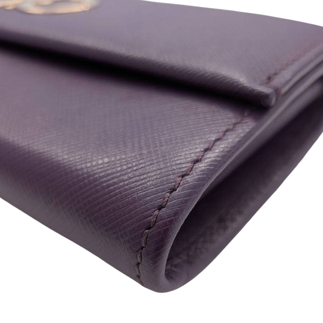 Ferragamo フェラガモ 長財布 パープル レザー レディース 【中古】