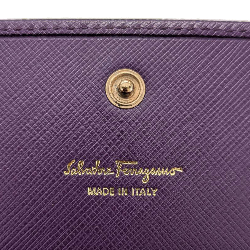Ferragamo フェラガモ 長財布 パープル レザー レディース 【中古】