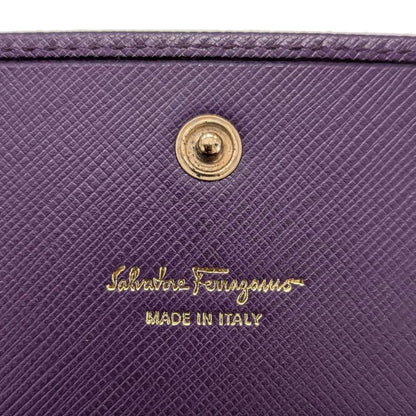 Ferragamo フェラガモ 長財布 パープル レザー レディース 【中古】