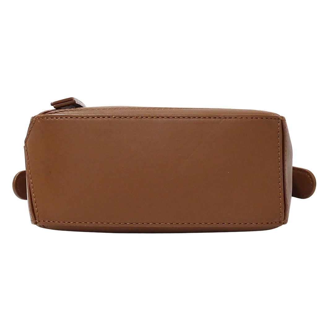 LOEWE ロエベ パズルバッグ ミニ 2wayバッグ ブラウン レザー レディース 【中古】