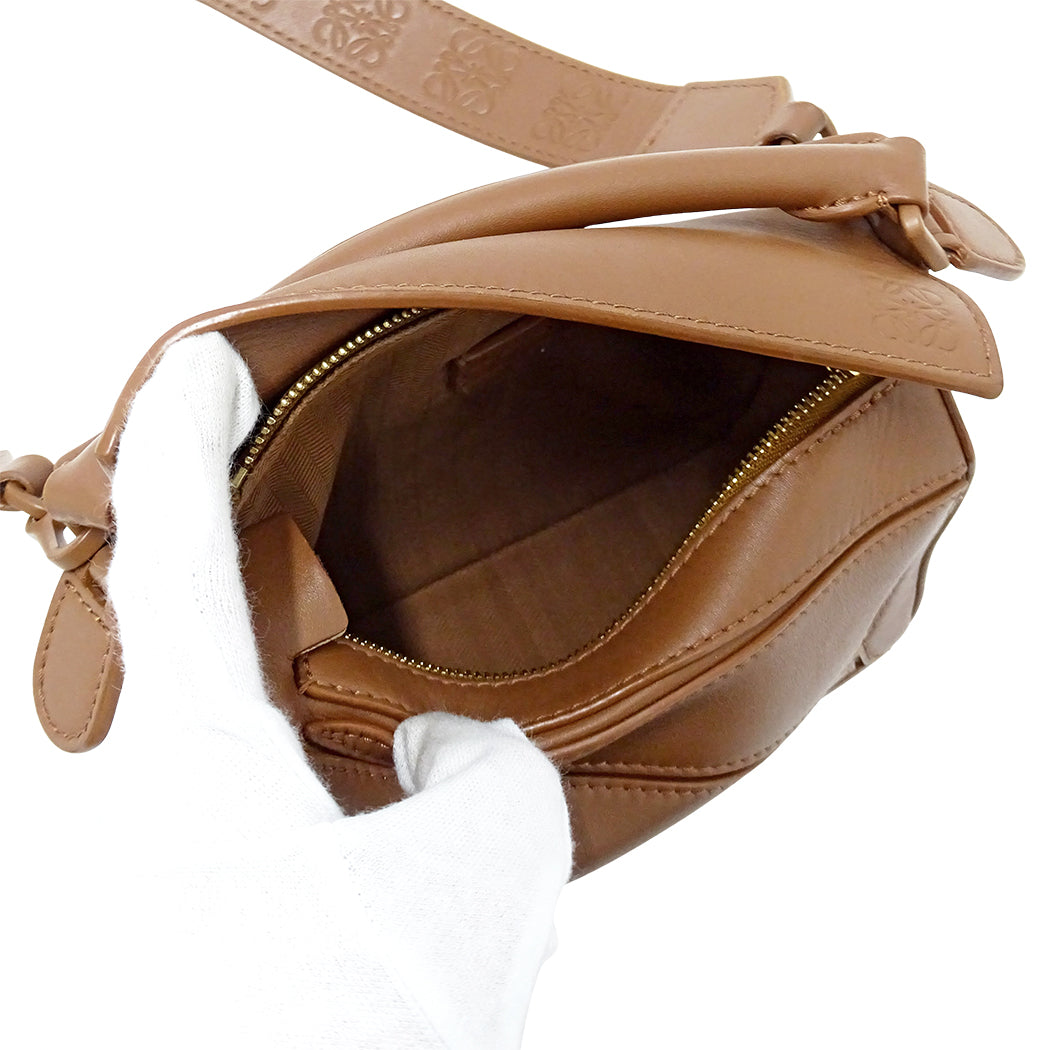 LOEWE ロエベ パズルバッグ ミニ 2wayバッグ ブラウン レザー レディース 【中古】