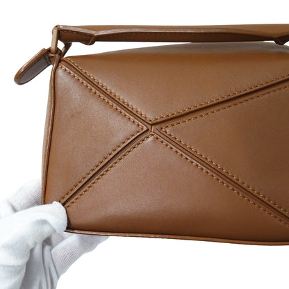 LOEWE ロエベ パズルバッグ ミニ 2wayバッグ ブラウン レザー レディース 【中古】